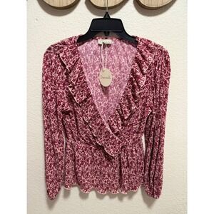 Chenault Magenta Top Blouse Size S